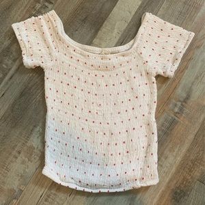 Ruched off the shoulder crop top